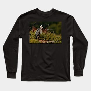 Relaxing Great Blue Heron Long Sleeve T-Shirt